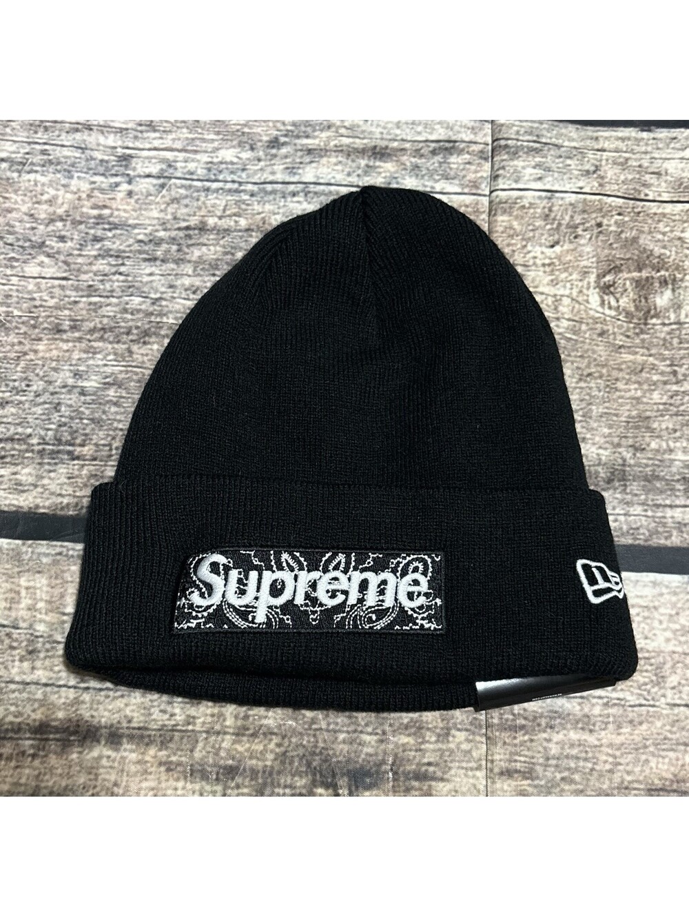 NEW Supreme New Era Bandana Box Logo Beanie Black FW19BN4 One Size